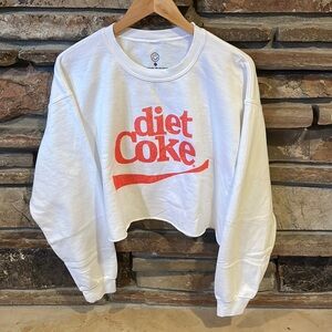 Altar'd State Diet Coke Cropped White Crewneck Sweatshirt